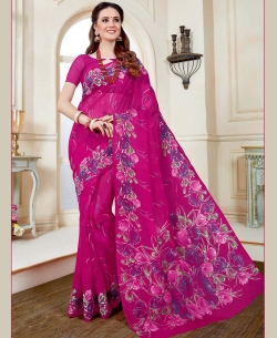 Pink Cotton Printed Cotton Sarees