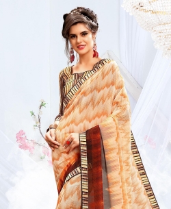 Multi Georgette Printed, Printed Border Regular Sarees