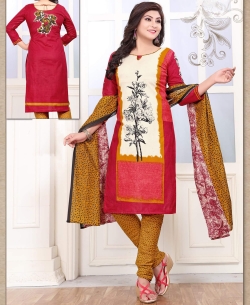 Multi Color Cotton Printed Chudidhar Suits