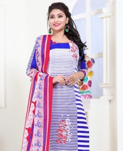 Blue Cotton Printed Chudidhar Suits