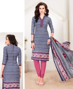 Blue Cotton Printed Chudidhar Suits