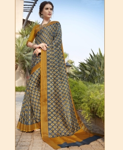 Mulit Color Silk Khadi Art Silk Solver Printed Regular Sarees