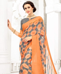Multi Color Faux Georgette Printed Regular Sarees