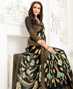 Black Faux Georgette Printed Regular Sarees