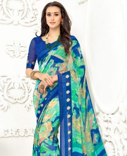 Multi Color Faux Georgette Printed Regular Sarees