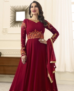 Maroon Georgette Heavy Designer Anarkali Suits