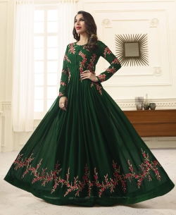 Green Georgette Heavy Designer Anarkali Suits