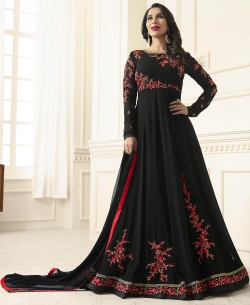 Black Georgette Heavy Designer Anarkali Suits