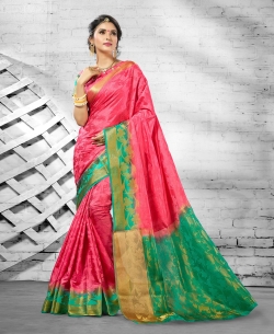 Pink Silk Jacquard Traditional Sarees