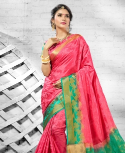 Pink Silk Jacquard Traditional Sarees