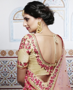 Beige Handloom  Silk Embroidered A Line Lehengas