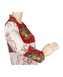 Cream And Red Kalamkari Dhabu Cotton Kalamkari A Line Kurtis
