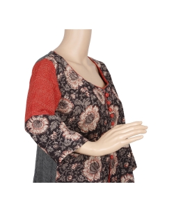 Multi Dhabu Cotton Dhabu A Line Kurtis
