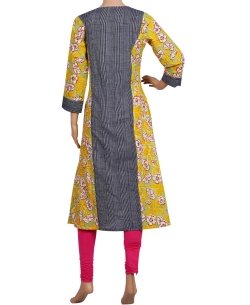 Multi Cotton Printed A Line Kurtis