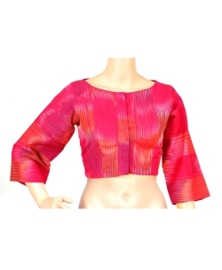 Pink Handloom Cotton Thread Work Blouses