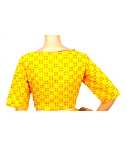 Yellow Handloom Cotton Thread Work Blouses