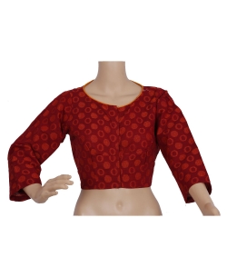 Maroon Handloom Cotton Thread Work Blouses