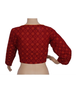 Maroon Handloom Cotton Thread Work Blouses