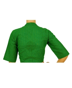 Green Handloom Cotton Thread Work Blouses