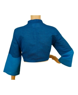 Blue Handloom Cotton Thread Work Blouses