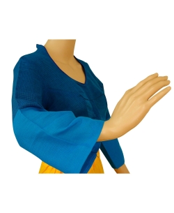 Blue Handloom Cotton Thread Work Blouses