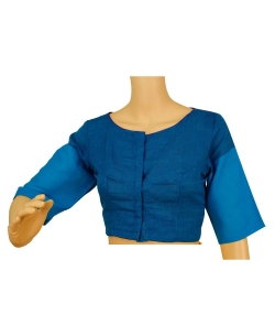 Blue Handloom Cotton Thread Work Blouses