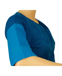 Blue Handloom Cotton Thread Work Blouses