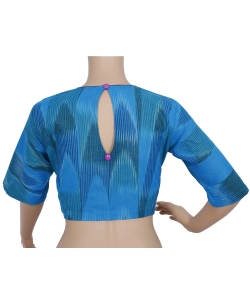 Blue Handloom Cotton Thread Work Blouses