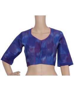 Blue Handloom Cotton Thread Work Blouses