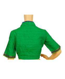 Green Handloom Cotton Thread Work Blouses