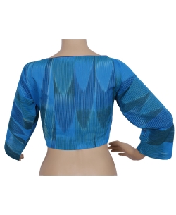 Blue Handloom Cotton Thread Work Blouses