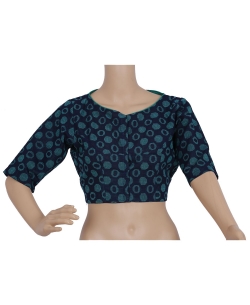 Blue Handloom Cotton Thread Work Blouses