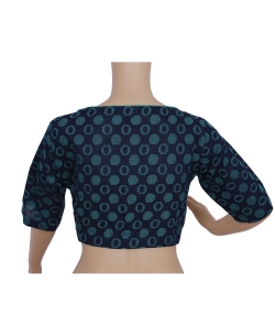 Blue Handloom Cotton Thread Work Blouses