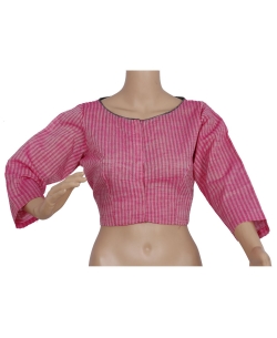 Pink Handloom Cotton Thread Work Blouses