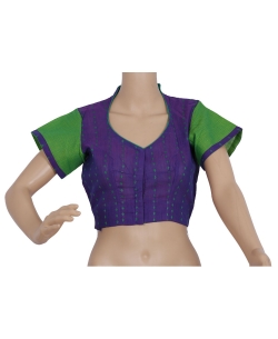 Purple Handloom Cotton Thread Work Blouses