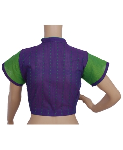 Purple Handloom Cotton Thread Work Blouses