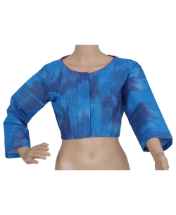 Blue Handloom Cotton Thread Work Blouses