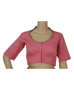 Pink Handloom Cotton Thread Work Blouses