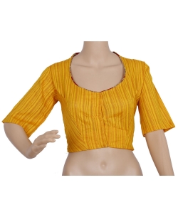 Yellow Handloom Cotton Thread Work Blouses
