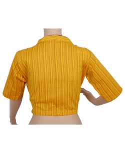 Yellow Handloom Cotton Thread Work Blouses