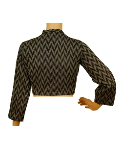 Black And Grey Handloom Cotton Thread Work Blouses