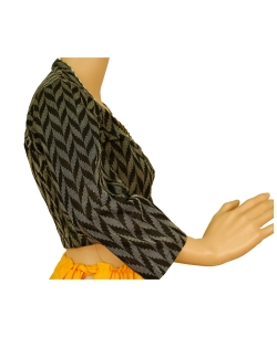 Black And Grey Handloom Cotton Thread Work Blouses