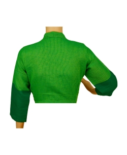 Green Handloom Cotton Thread Work Blouses