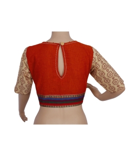 Red Handloom Cotton Thread Work Blouses