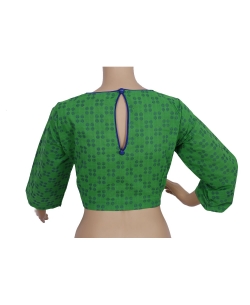 Green Handloom Cotton Thread Work Blouses
