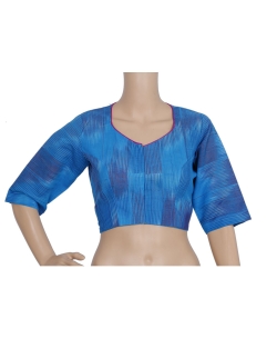 Blue Handloom Cotton Thread Work Blouses