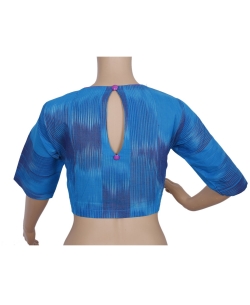 Blue Handloom Cotton Thread Work Blouses