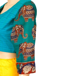 Blue Handloom Cotton Handloom Blouses
