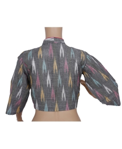 Grey Ikat Cotton Ikat Blouses