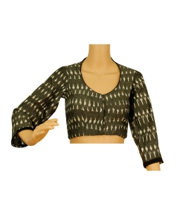 Grey Ikat Cotton Ikat Blouses